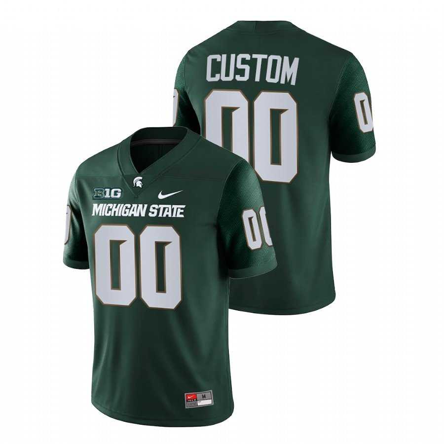 Mens Michigan State Spartans Customized Green College Football Stitched Jersey